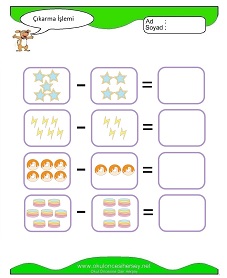Çıkarma İşlemi Çalışma Sayfaları